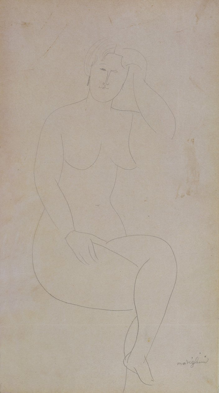 Nude Standing Girl (Legs Crossed) by Amedeo Modigliani