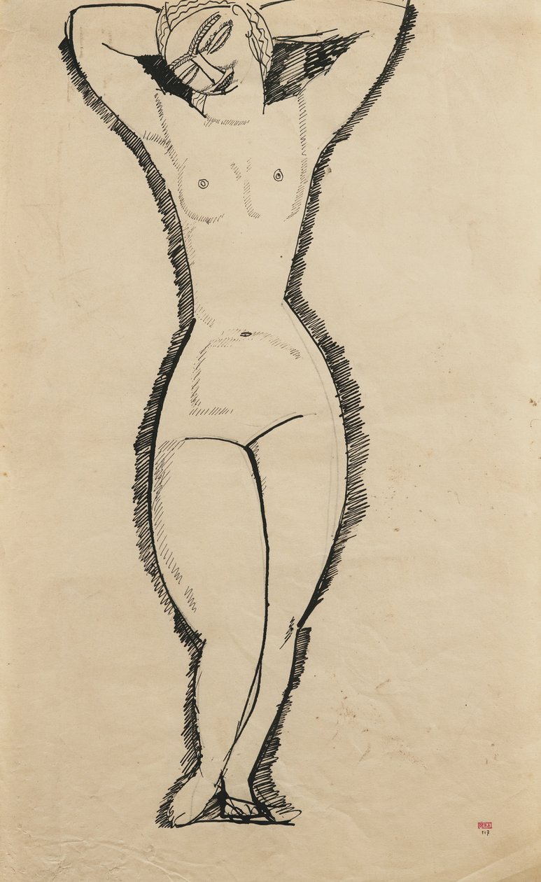 Standing Nude with Raised Arms, 1911 by Amedeo Modigliani