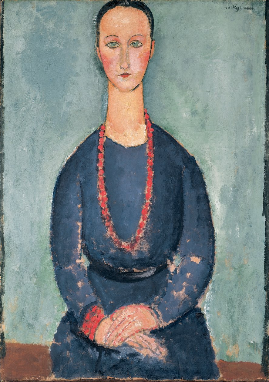 Woman with a Red Necklace by Amedeo Modigliani