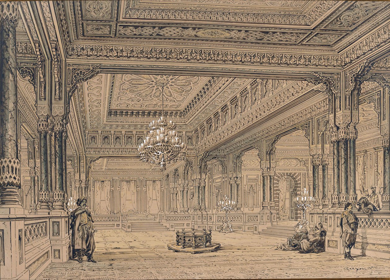 Interior of the Ciragan Palace in Istanbul, 1872 by Amedeo Preziosi