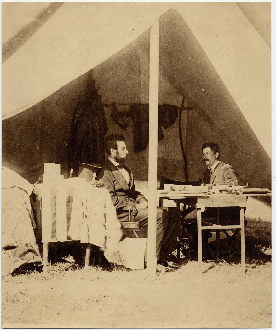 Abraham Lincoln (1809-65), 16th President of the USA, and George Brinton McClellan (1826-85), Union Army General by American Photographer