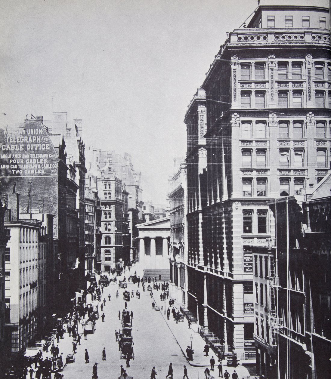 Broad Street, looking towards Wall Street, New York, 1893 by American Photographer