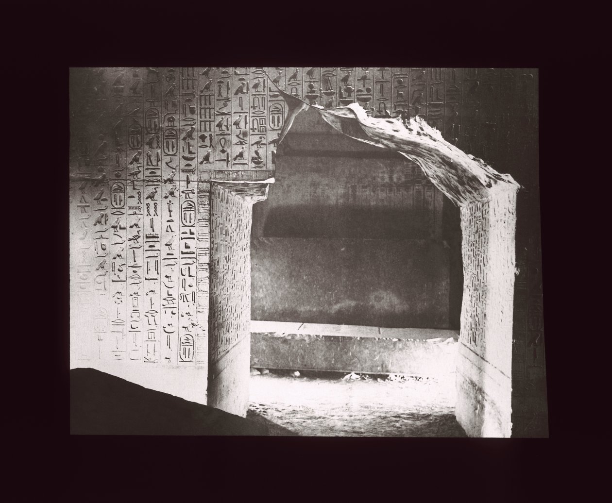 Burial chamber, pyramid of Unas, Sakkara, 5th Dynasty by American Photographer