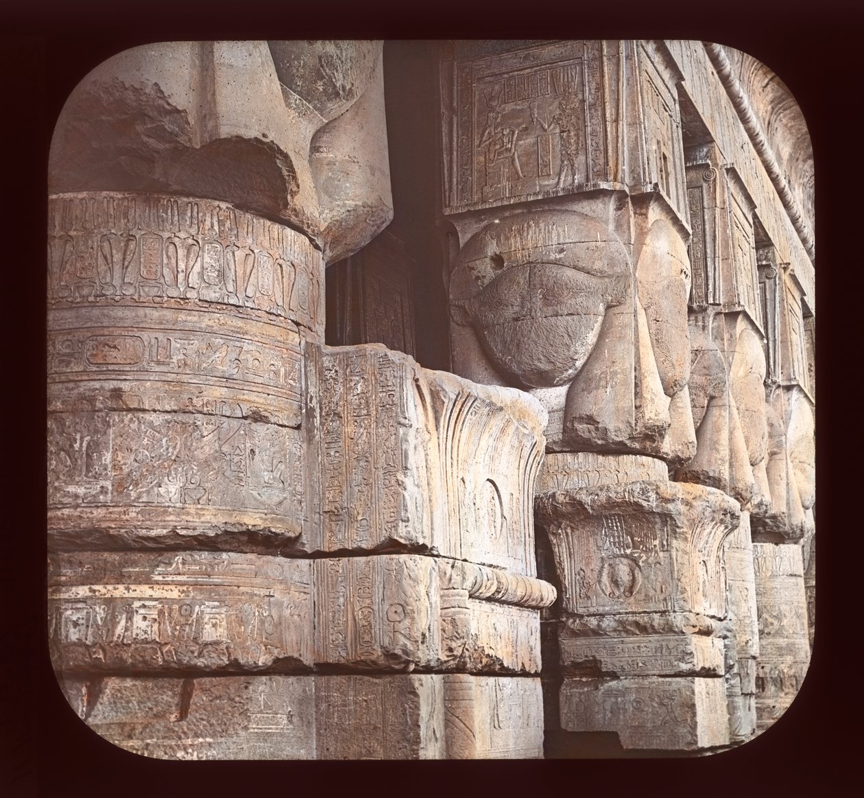 Columns from the facade of the Temple of Denderah by American Photographer