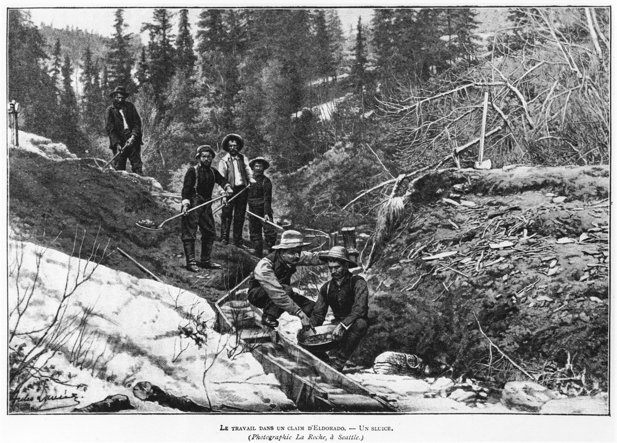 Gold Mining in Alaska, Illustration from Lectures pour tous by American Photographer