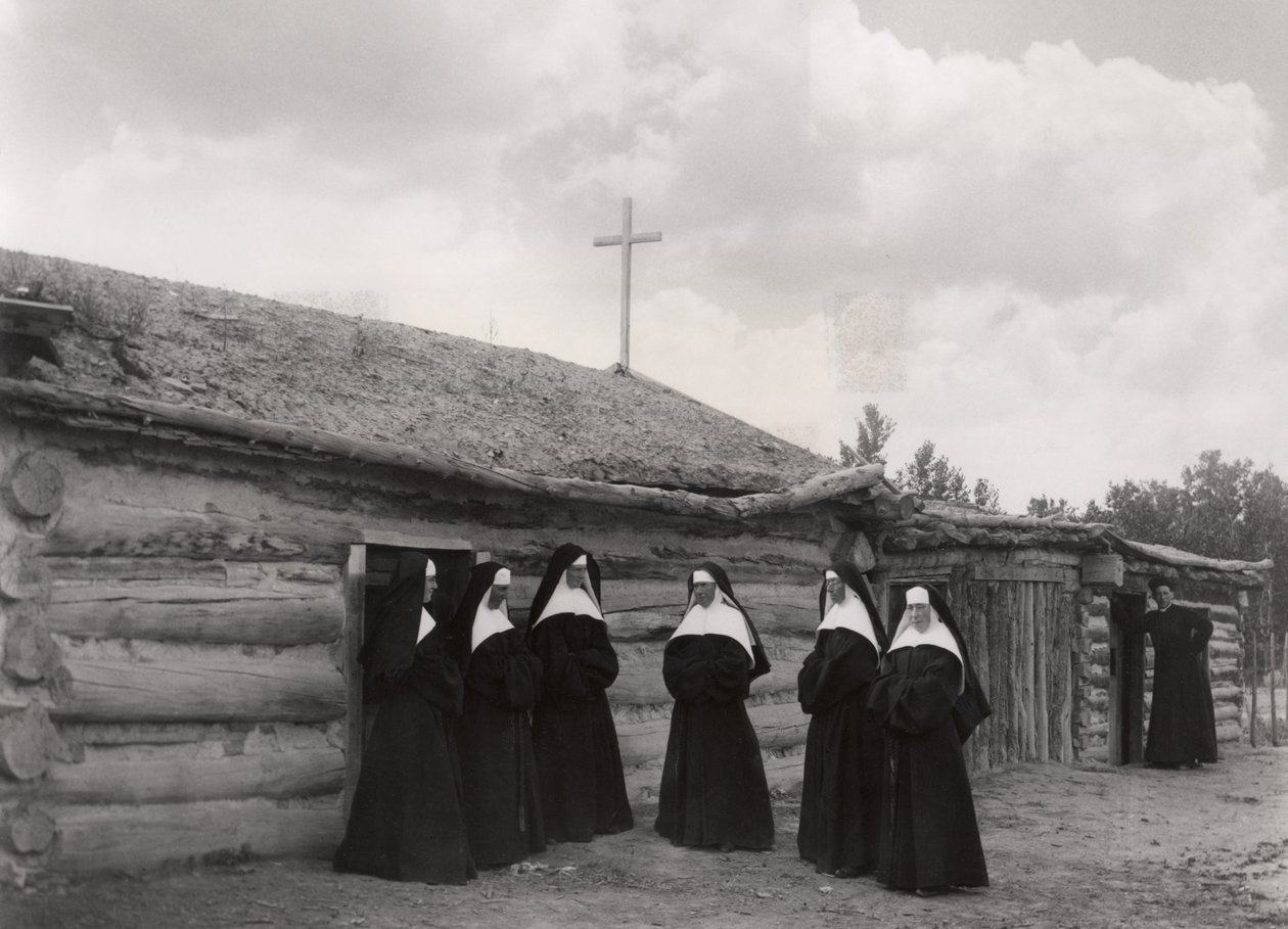 Nuns in front of the Saint Labre mission, Ashland, Montana by American Photographer