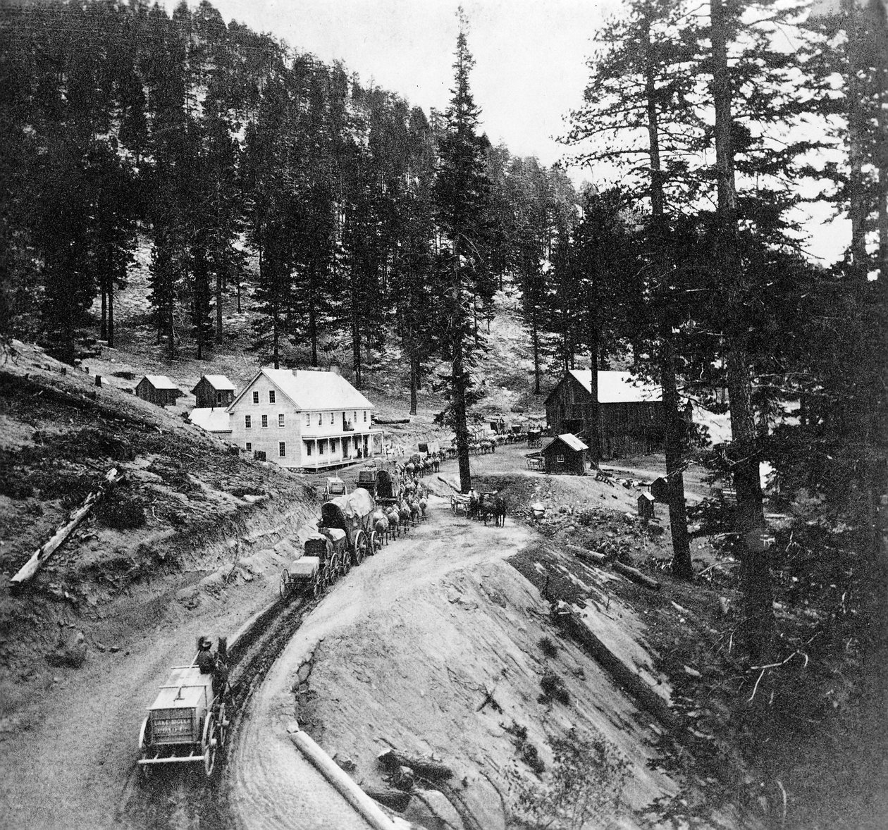 Swifts Station, Carson and Lake Bigler Road, California, from Gems of California Scenery published by Lawrence and Houseworth, 1866 by American Photographer