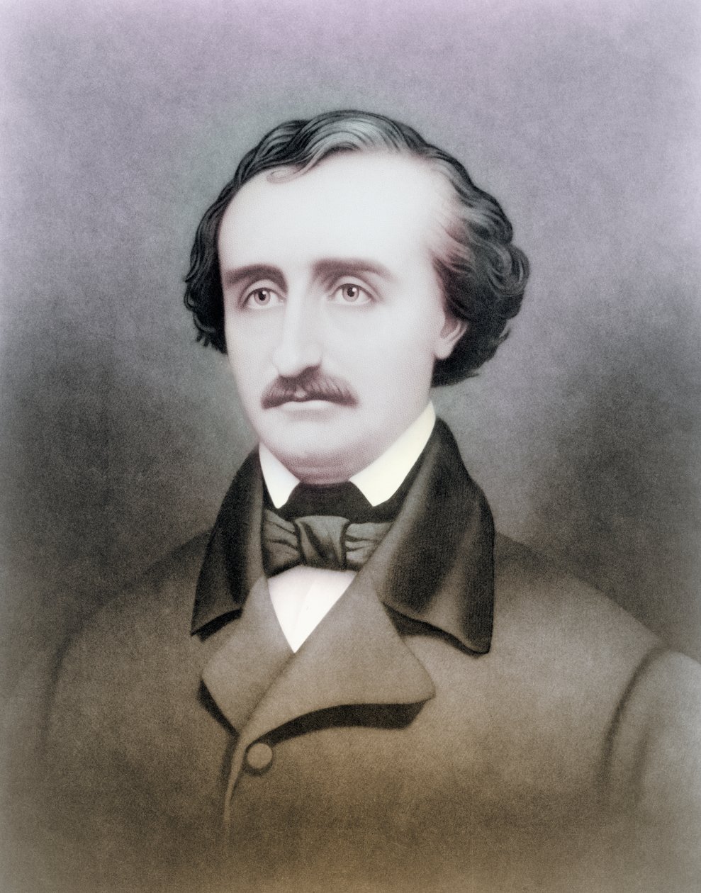 Edgar Allen Poe, after a 19th Century Print, Later Colouration by American School