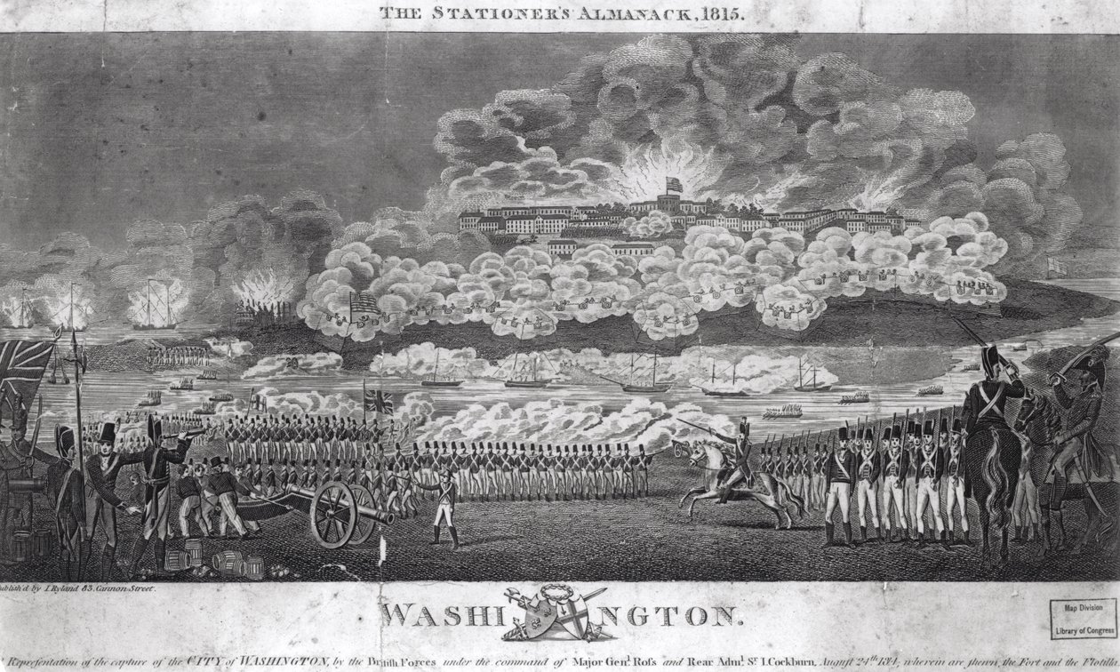 Representation of the Capture of the City of Washington by the British forces, August 24th 1814, from 