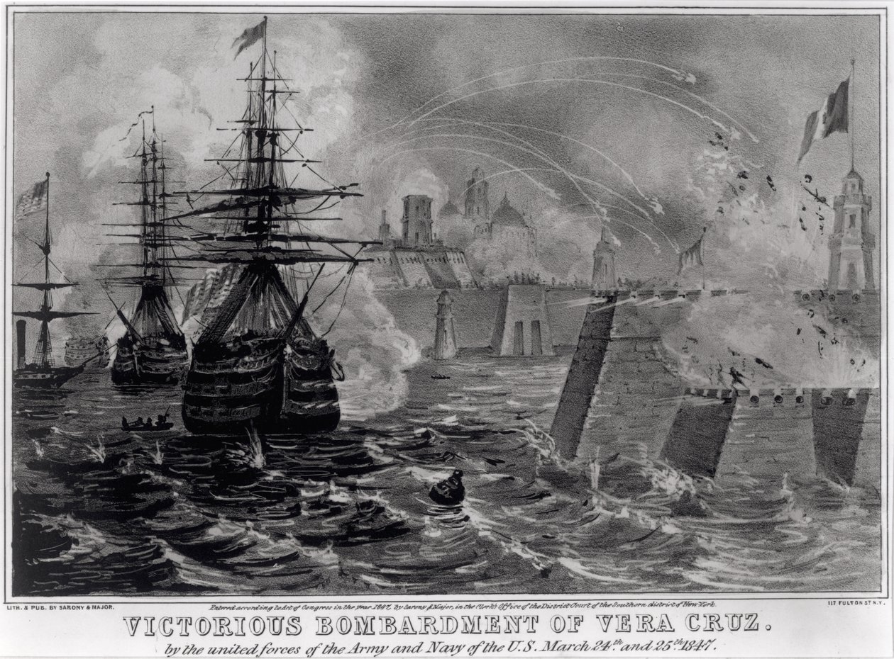 Victorious Bombardment of Vera Cruz by the United Forces of the Army and Navy of the US, March 24th and 25th 1847, published by Sarony and Major, 1847 by American School