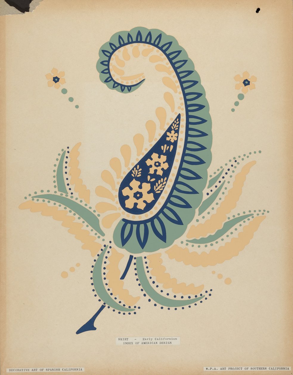Early Californian Skirt from the portfolio "Decorative Art of Spanish California" by American 20th Century