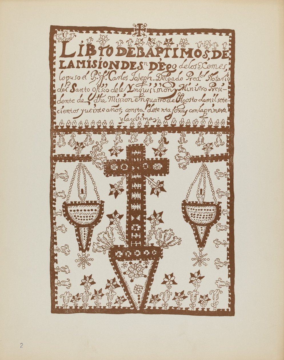 Plate 2: Jemez Book of Baptisms: From Portfolio 