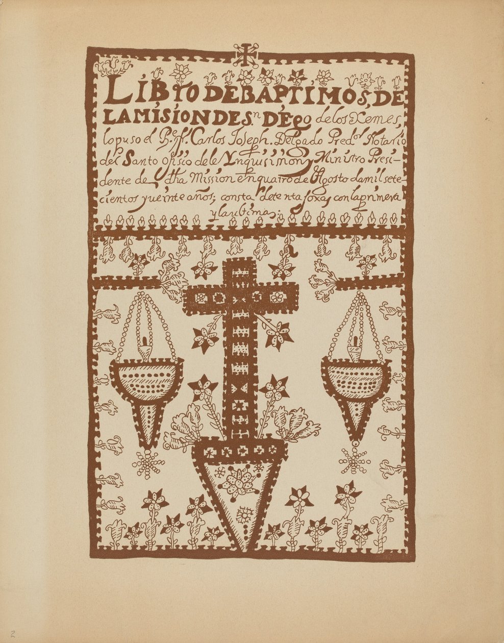 Jemez Book of Baptisms (Plate 2) by American 20th Century