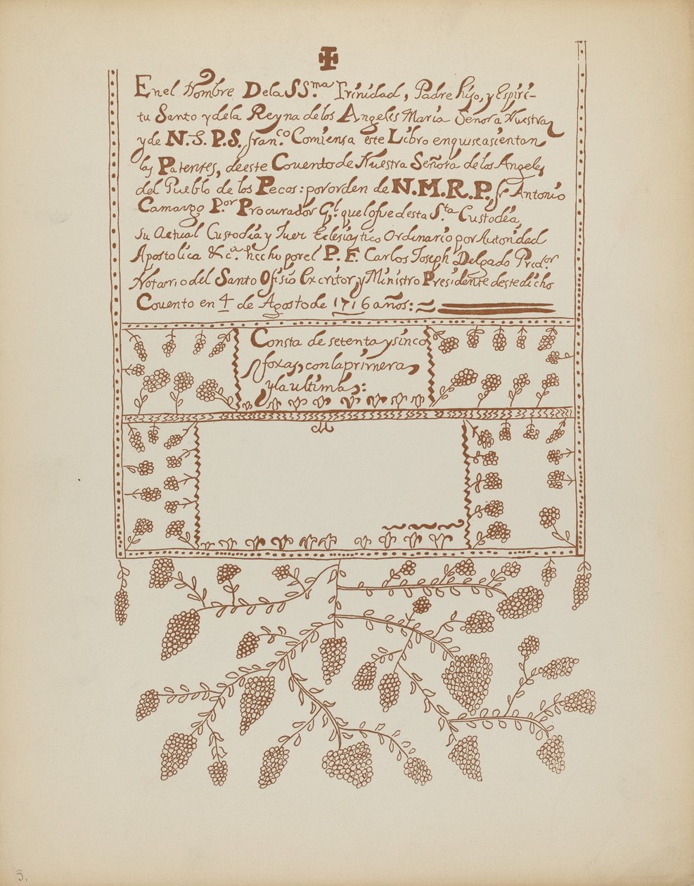 Plate 3: Pecos Book of Visitations: From Portfolio 
