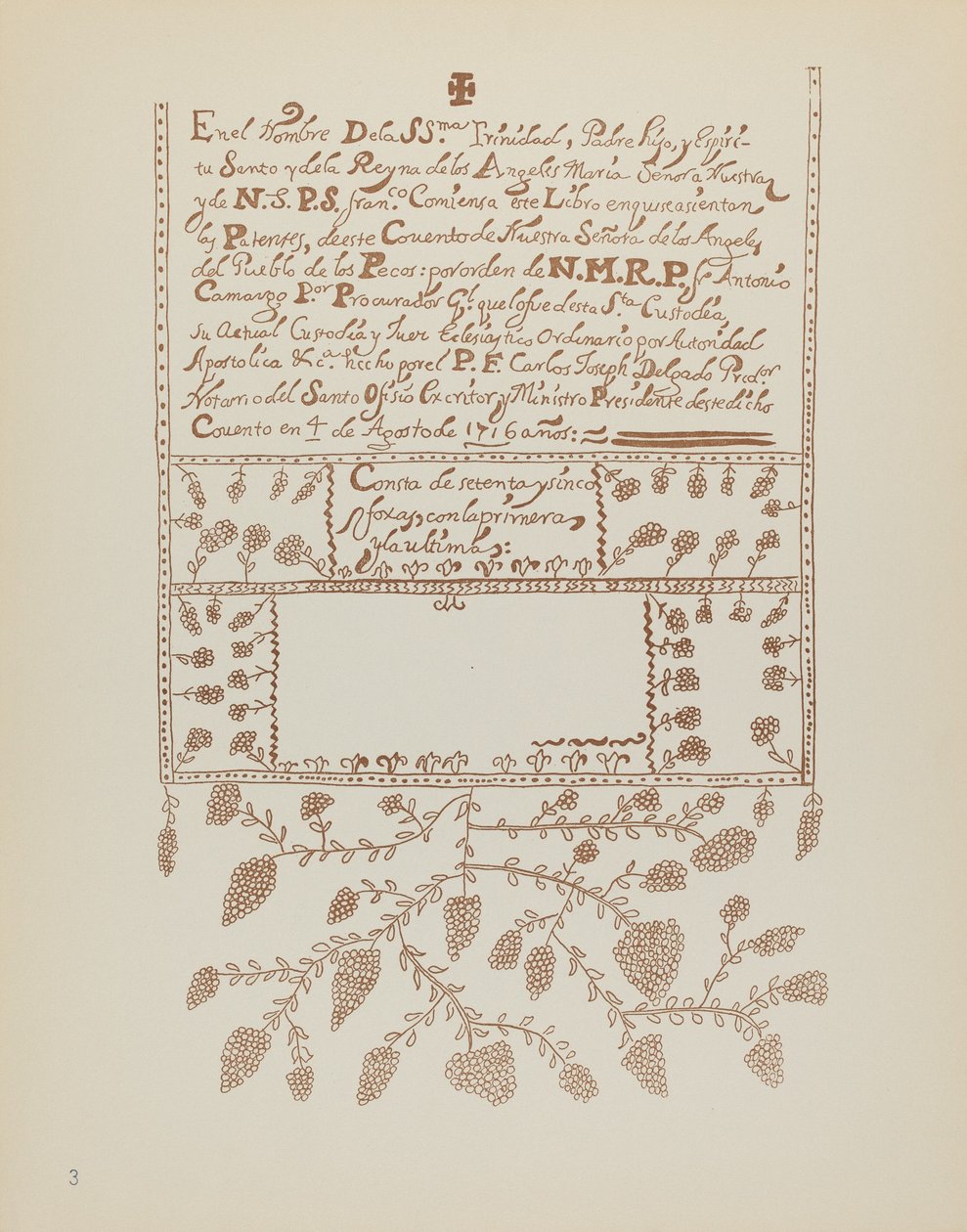 Plate 3: Pecos Book of Visitations: From Portfolio 