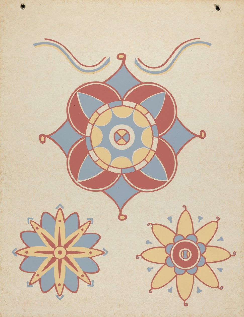 San Juan Capistrano Mission Ceiling Decoration from the portfolio "Decorative Art of Spanish California" by American 20th Century
