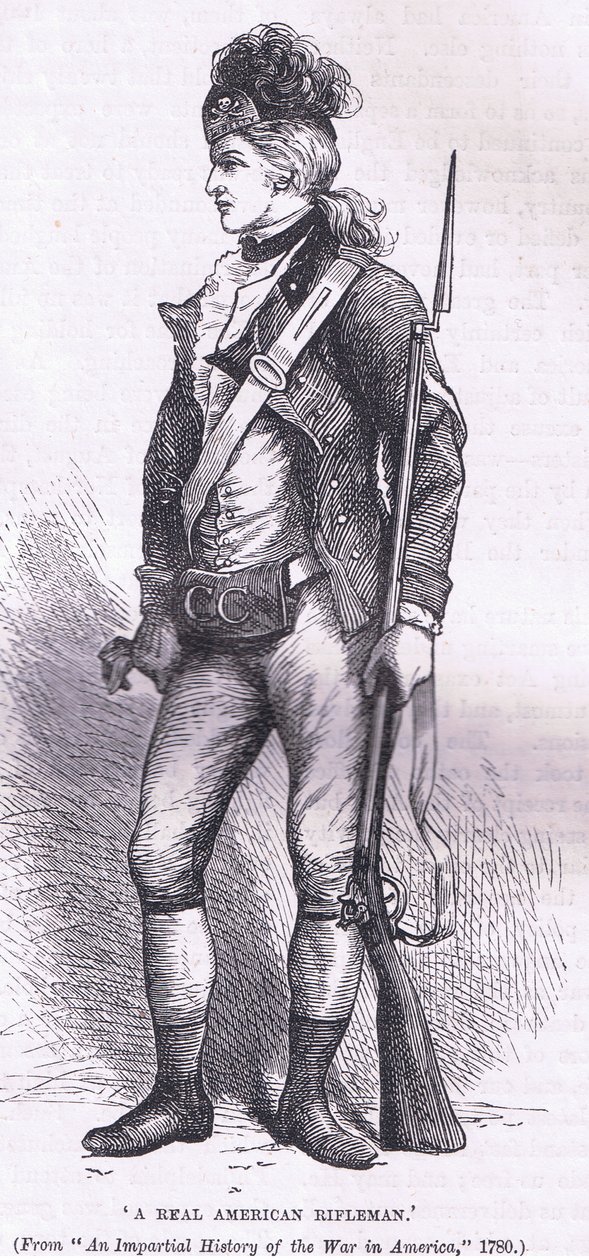 A real American rifleman, illustration from Cassells History of the United States by American English school