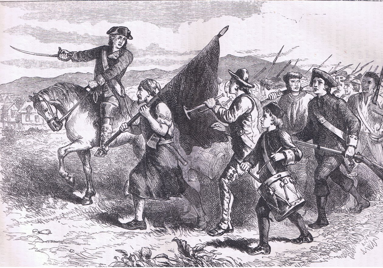 The crowd at Springfield with the black flag, illustration from Cassells History of the United States by American English school