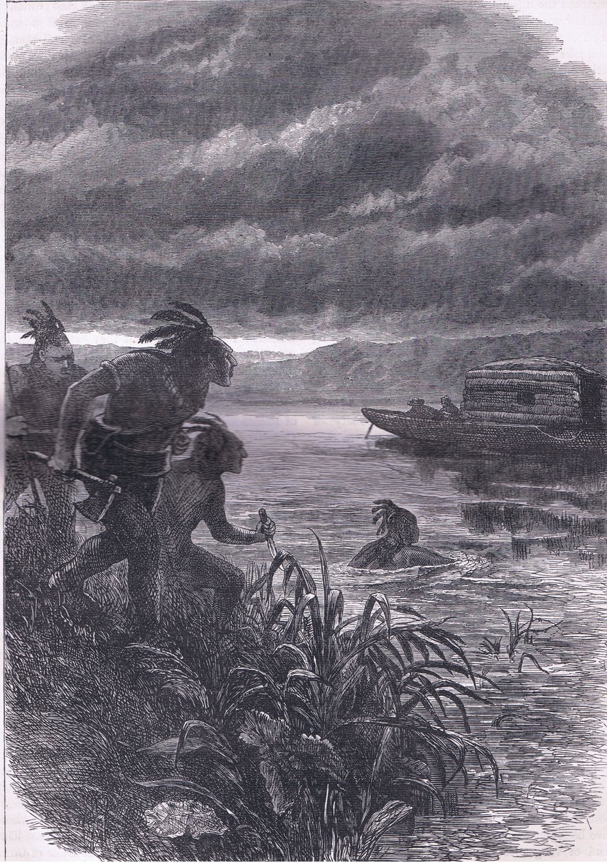 Traders on the Ohio attacked by savages by American English school