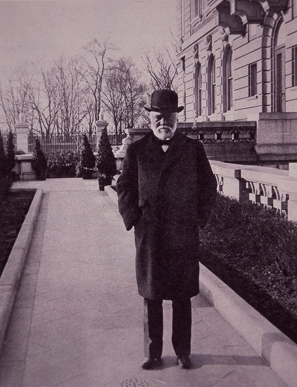 Andrew Carnegie Outside His Fifth Avenue Mansion, New York by American Photographer
