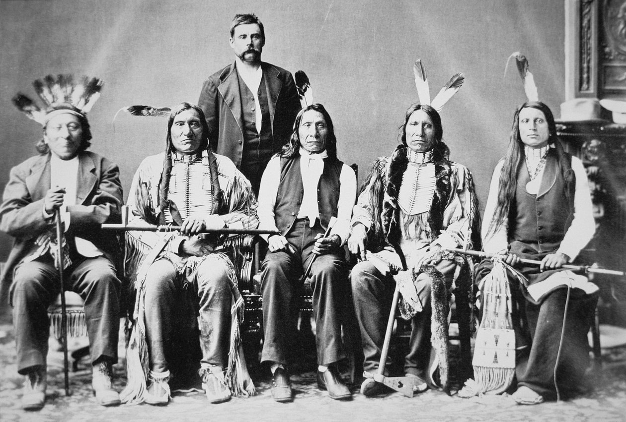 Delegation of Sioux chiefs, led by Red Cloud in Washington D.C. to see President Ulysses S. Grant in 1870 by American Photographer