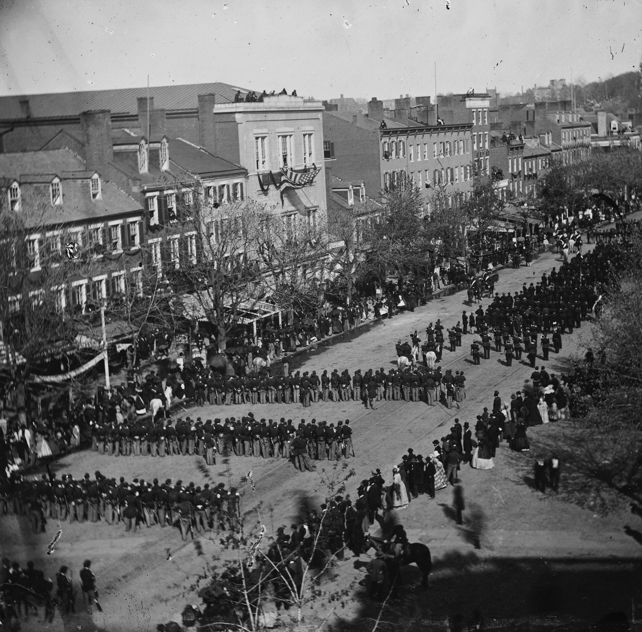 Lincolns funeral on Pennsylvania Ave., Washington, D.C., 19 April 1865 by American Photographer