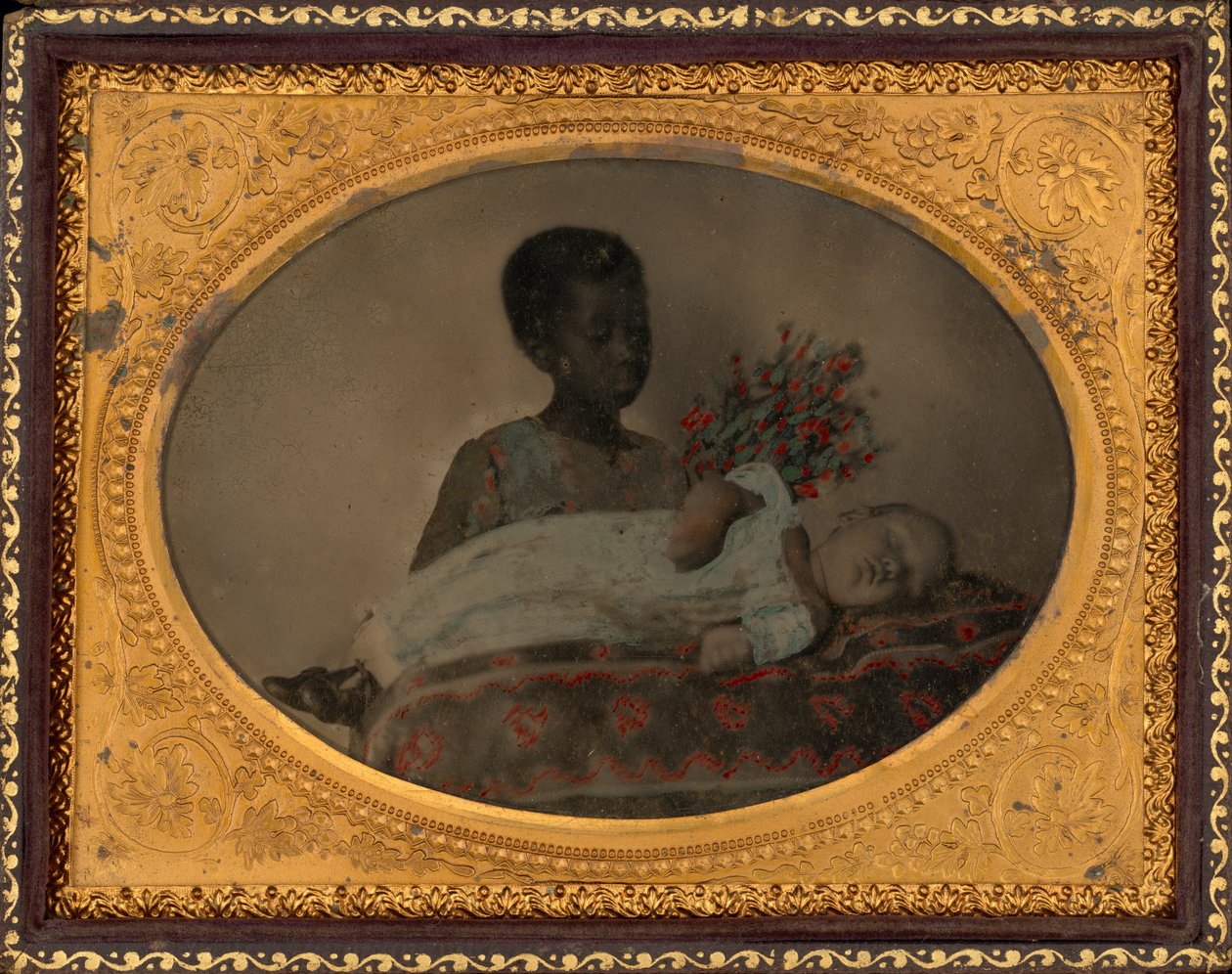 Portrait of a Girl and Postmortem Child by American Photographer