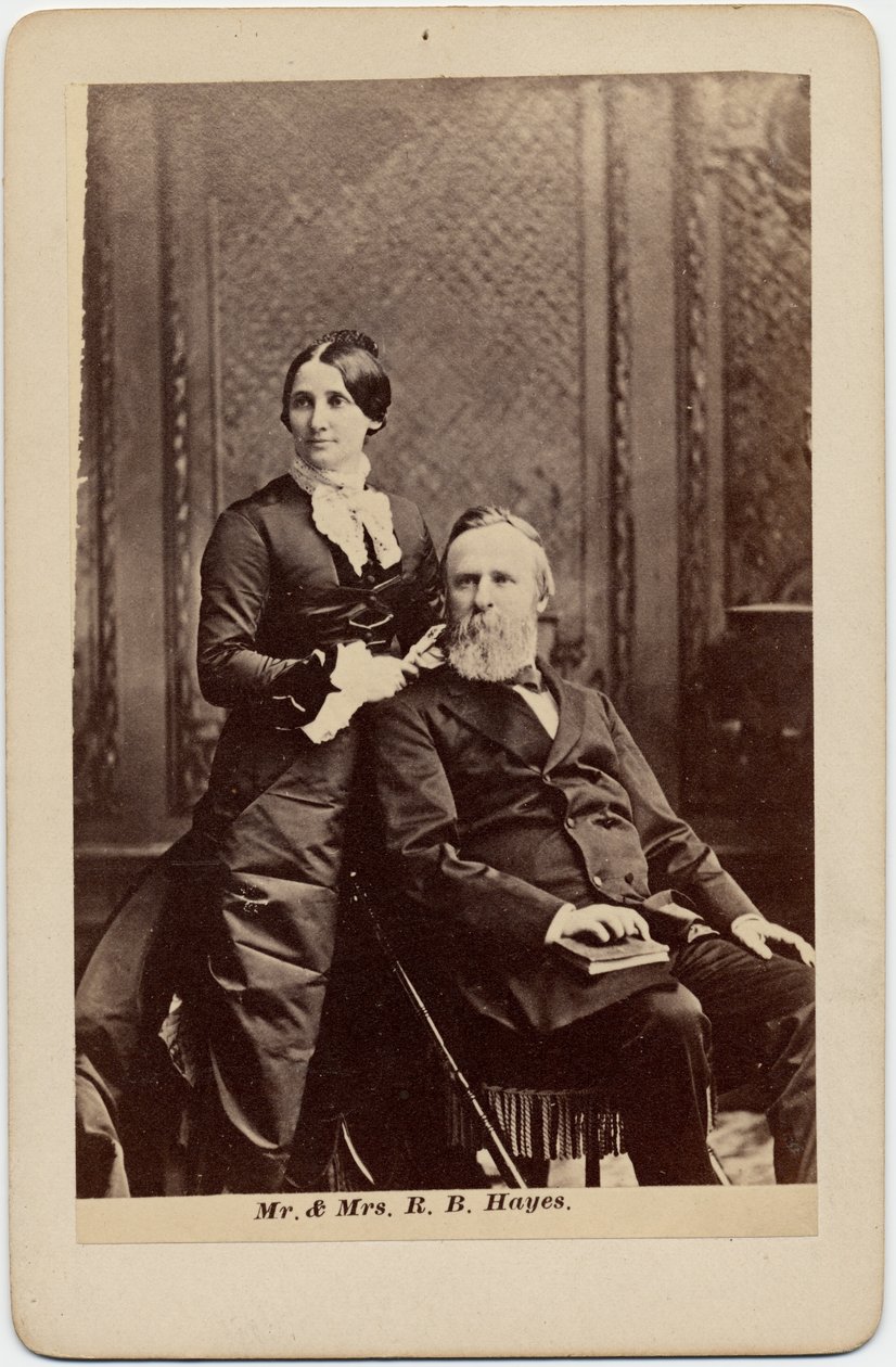 Rutherford Birchard Hayes (1822-93), 19th President of the USA, and Lucy Ware Webb Hayes (1831-89), his wife by American Photographer