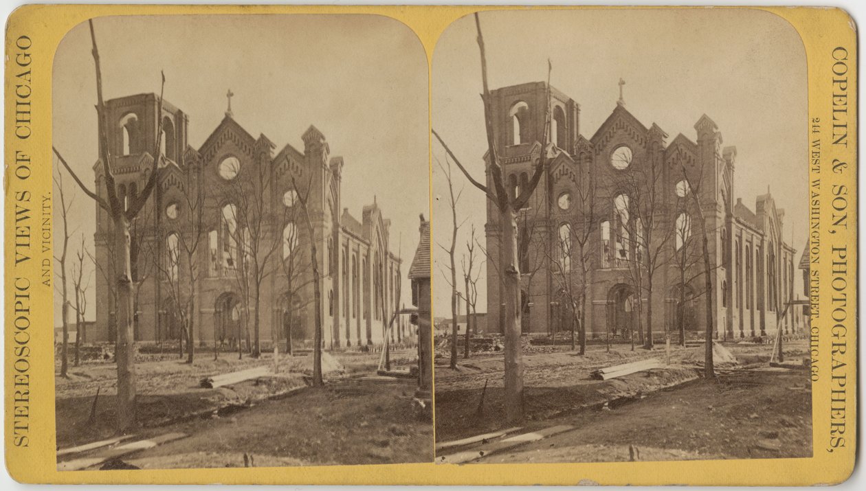 St. Michaels Church after the Chicago Fire of 1871 by American Photographer