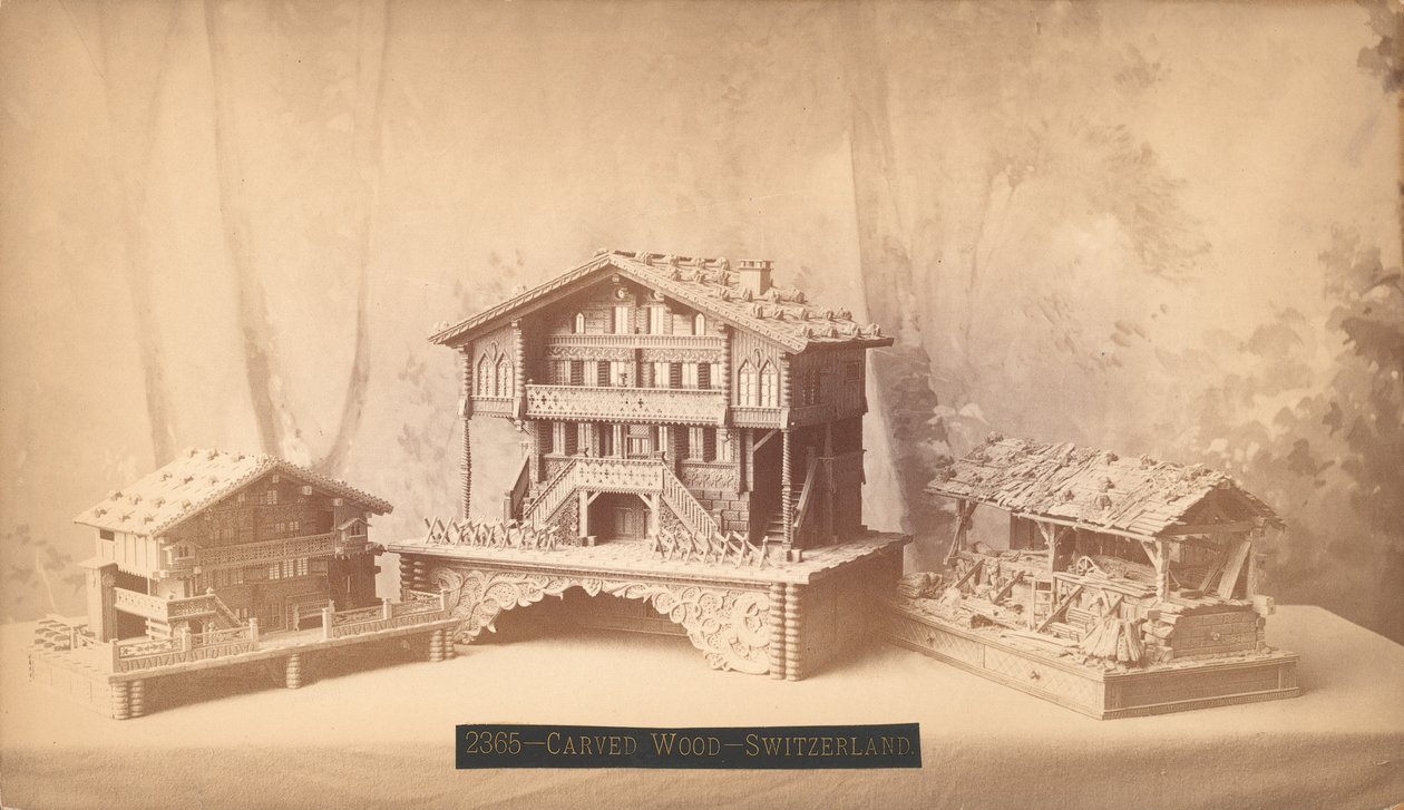 Swiss Cottages, Carved Models, Philadelphia Centennial International Exhibition, 1876 by American Photographer