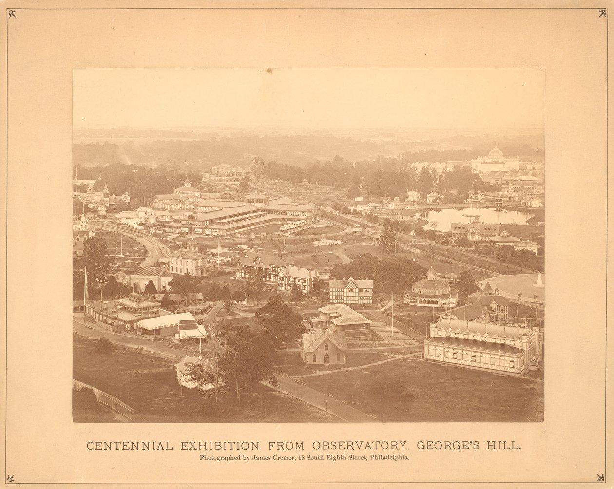 View of the Centennial International Exhibition, from the Observatory, Georges Hill, Philadelphia, 1876 by American Photographer