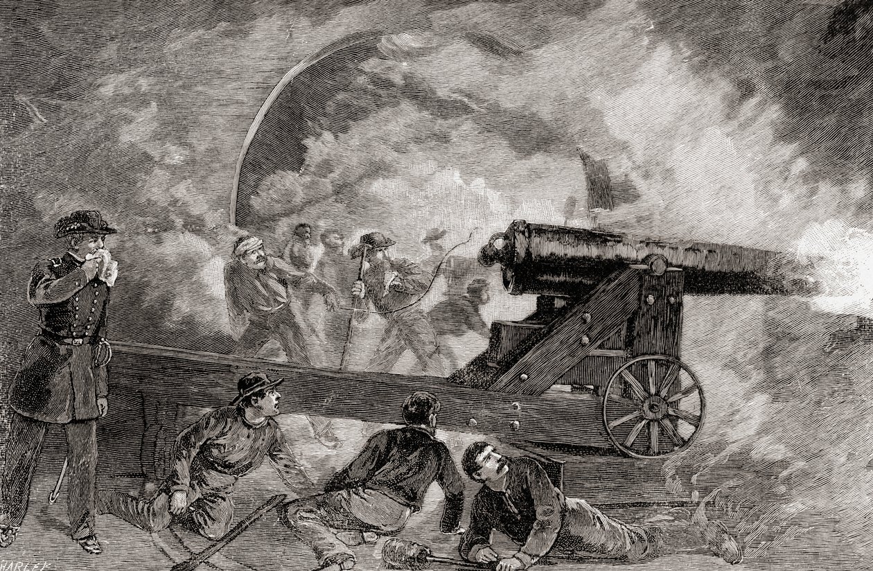 A Casemate During the Bombardment at the Battle of Fort Sumter, April 12 by American School