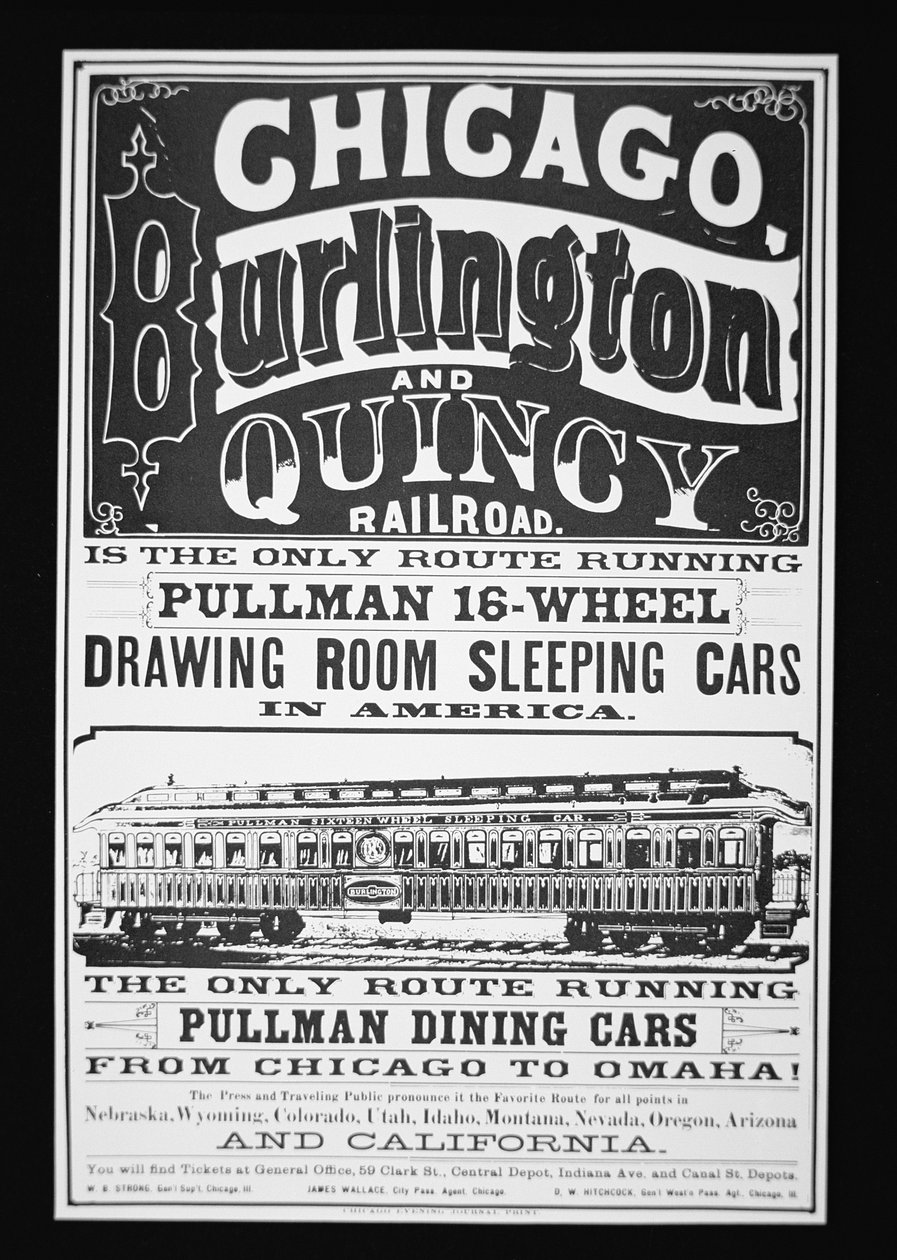 Advertisement for Pullman Cars of Chicago, c.1875 by American School