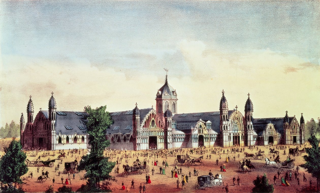 Agricultural Hall, Grand United States Centennial Exhibition, Fairmount Park, Philadelphia, pub. by Currier and Ives, 1876 by American School