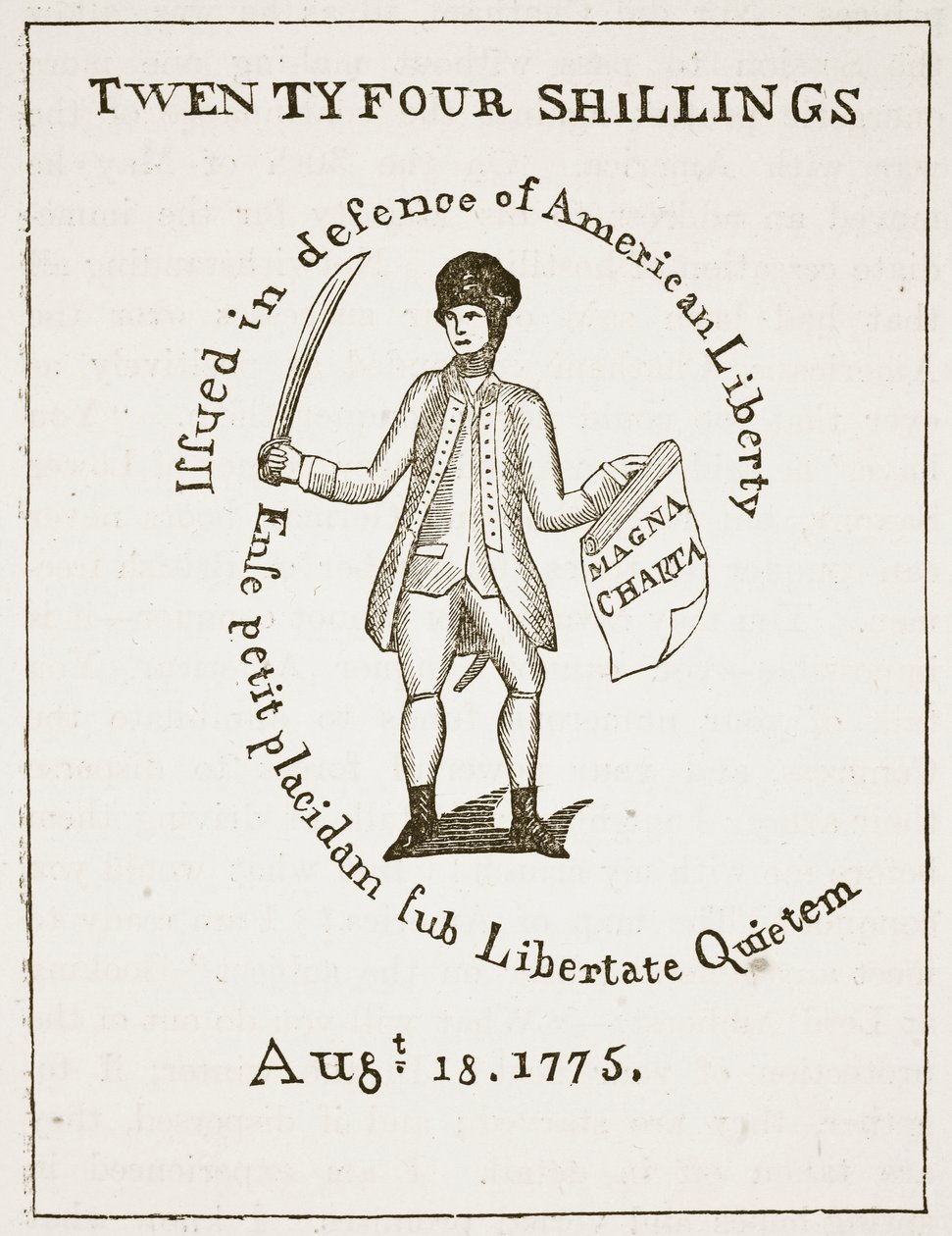 American Bill of Credit, 1775, illustration from Cassell