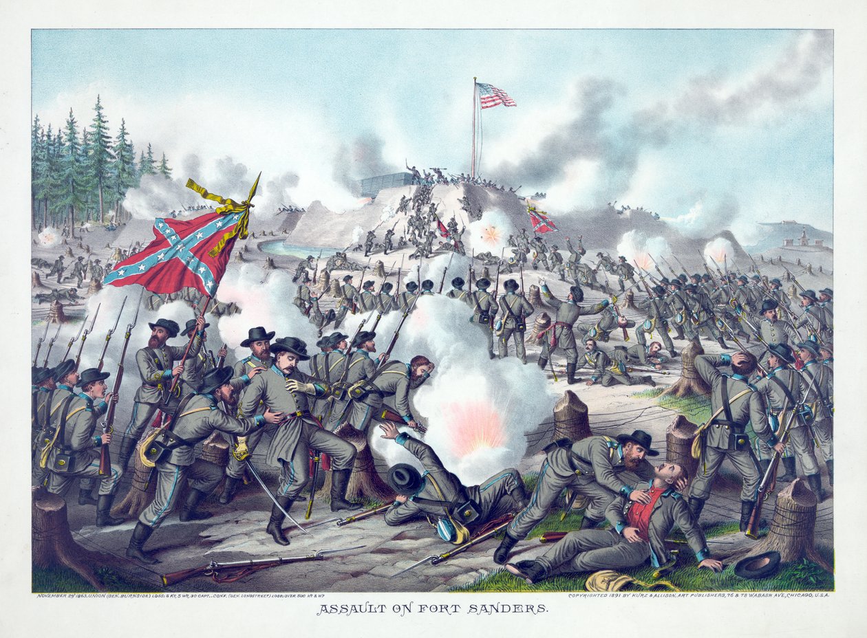 Assault on Fort Sanders, pub. Kurz & Allison by American School