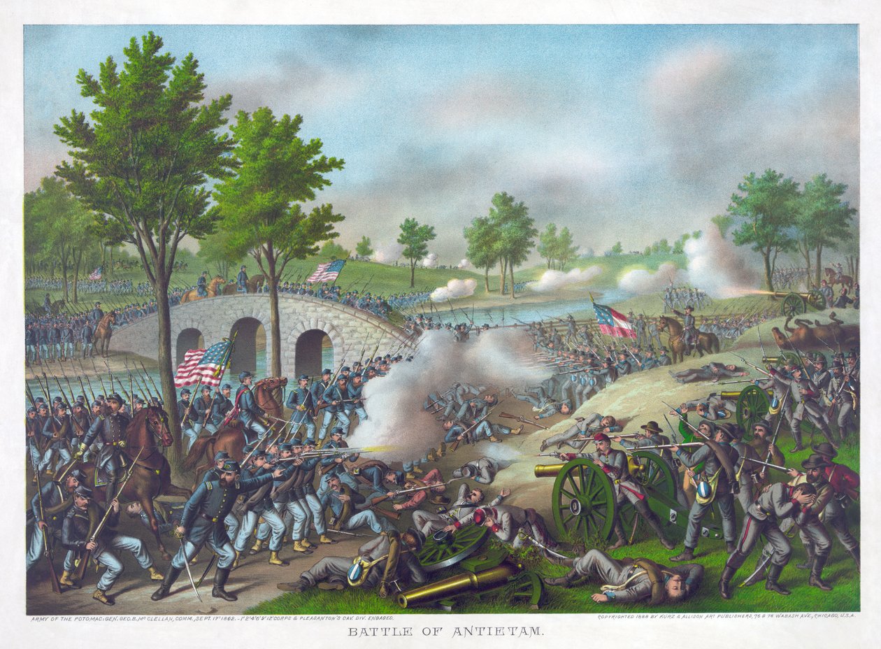 Battle of Antietam by American School