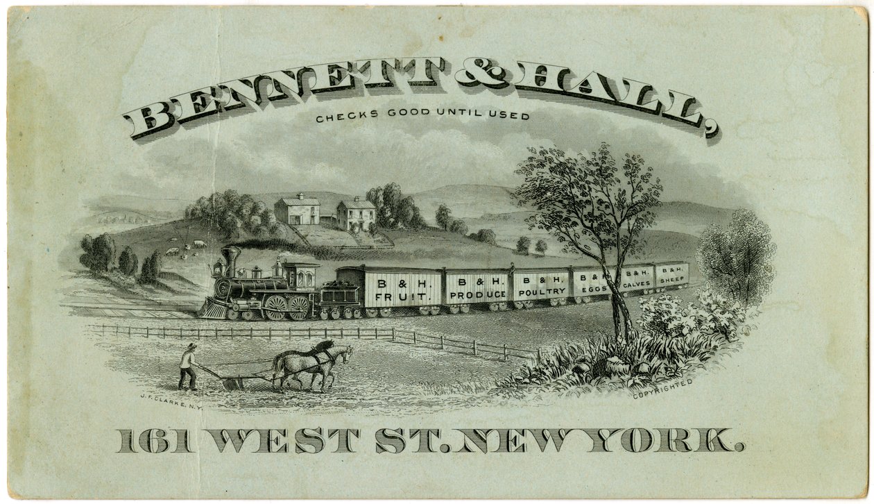 Bennett & Hall Trade Card, 1882 by American School