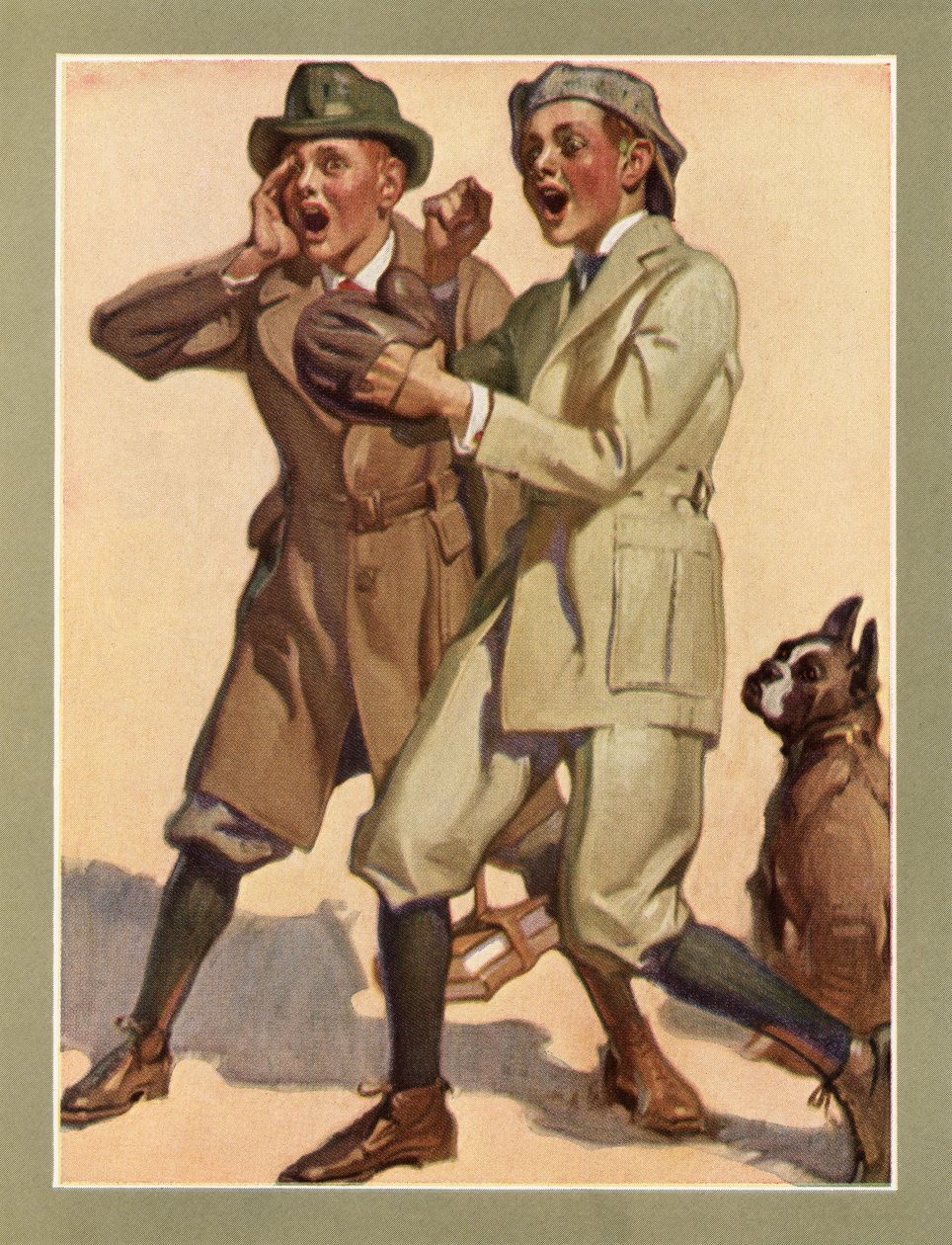 Boys Playing Street Baseball in the 1920s by American School
