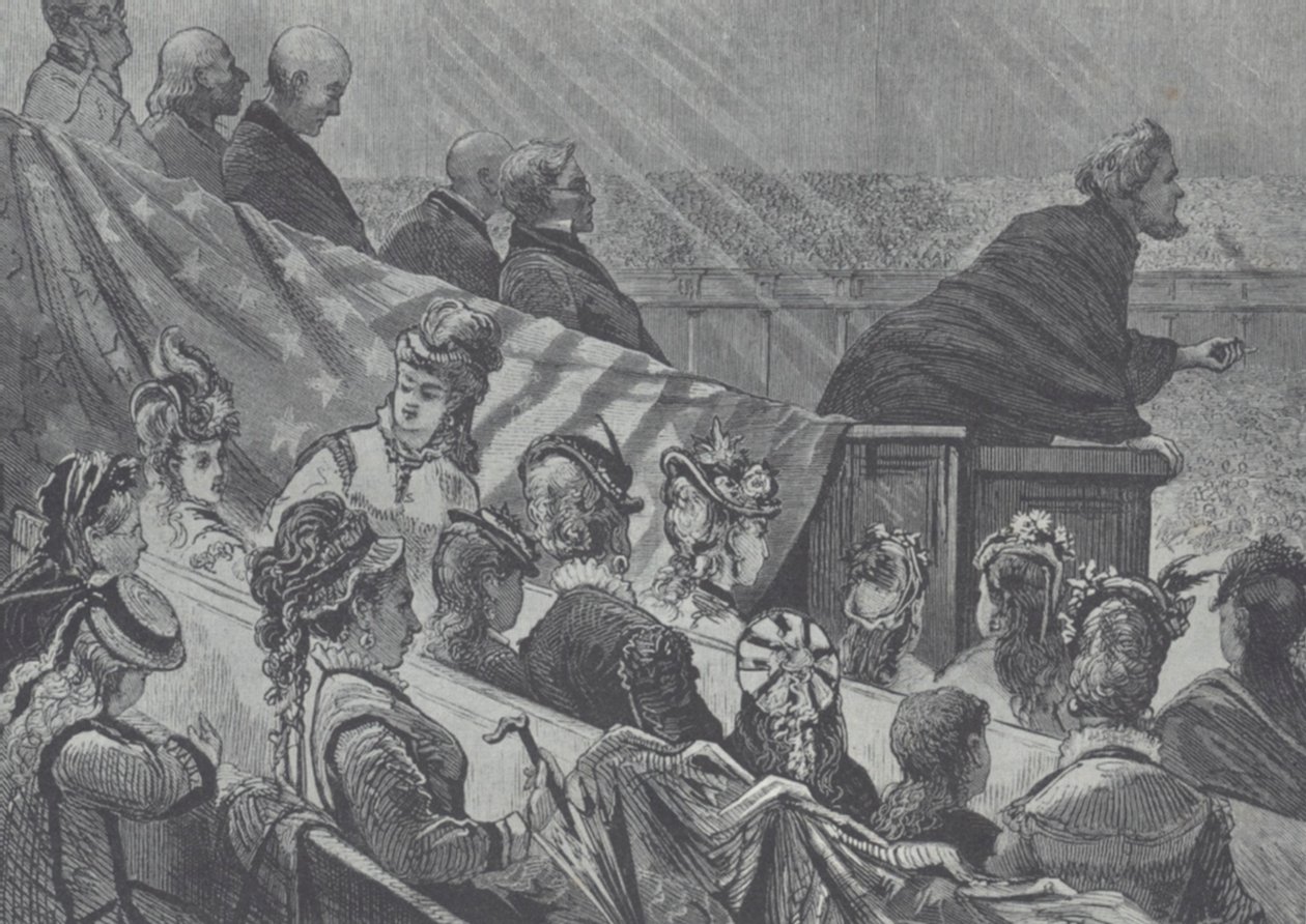 Brigham Young Watched by His Many Young Wives While Preaching at the Great Mormon Tabernacle, Utah by American School