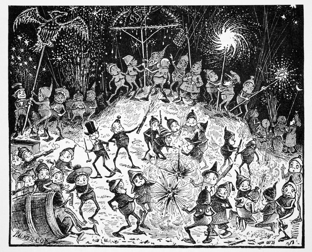 Brownies, from The World Guide to Gnomes, Fairies, Elves and Other Little People by Thomas Keightley, Published 1880 by American School