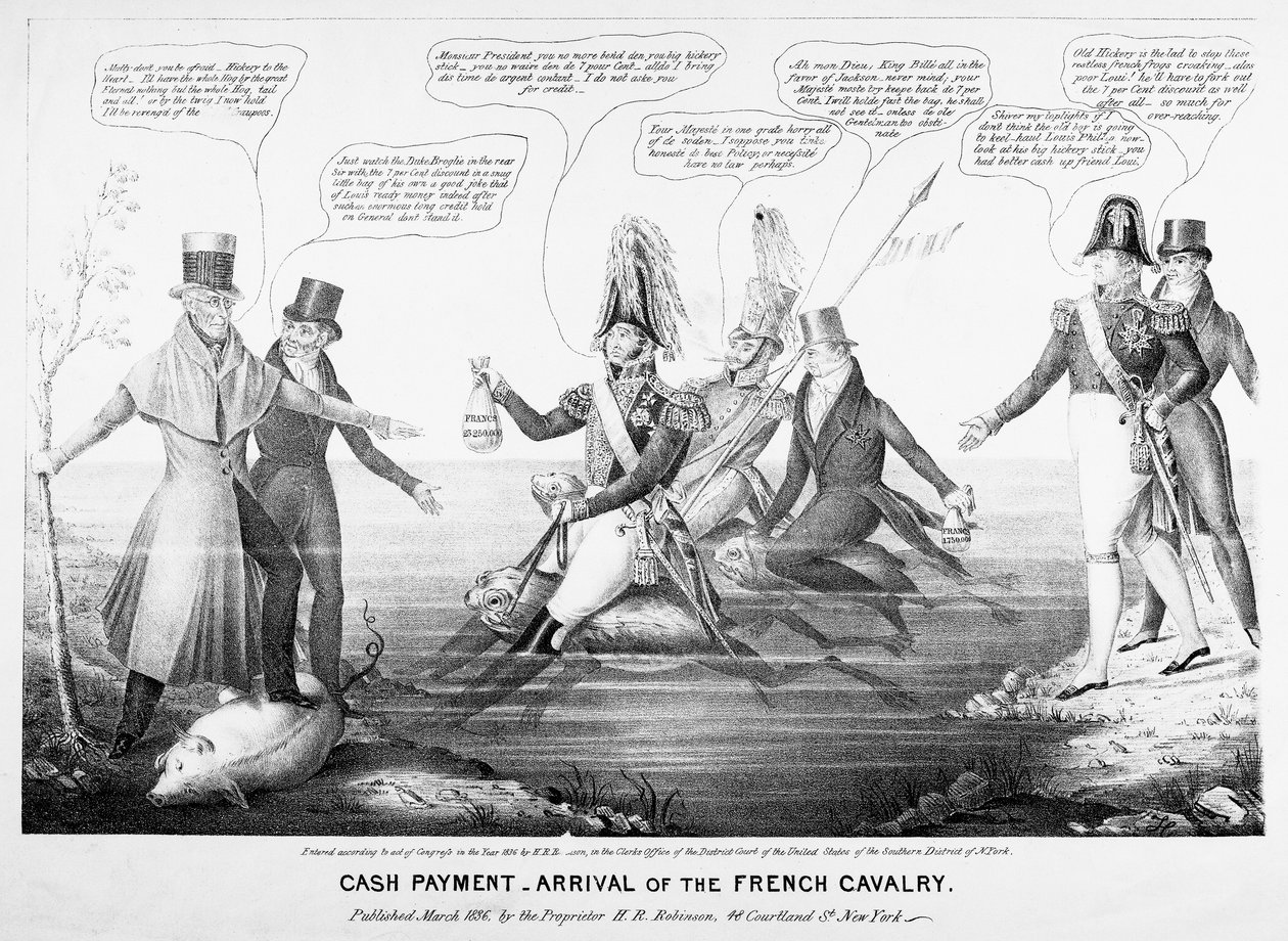 Cash Payment - Arrival of the French Cavalry, Published by H.R. Robinson, New York, 1836 by American School