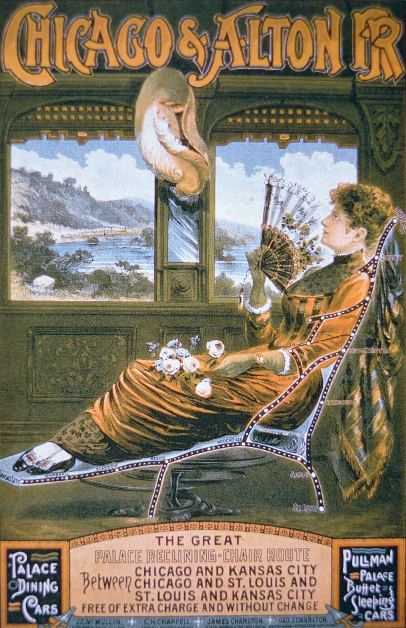 Chicago and Alton Rail Road poster, c.1885 by American School