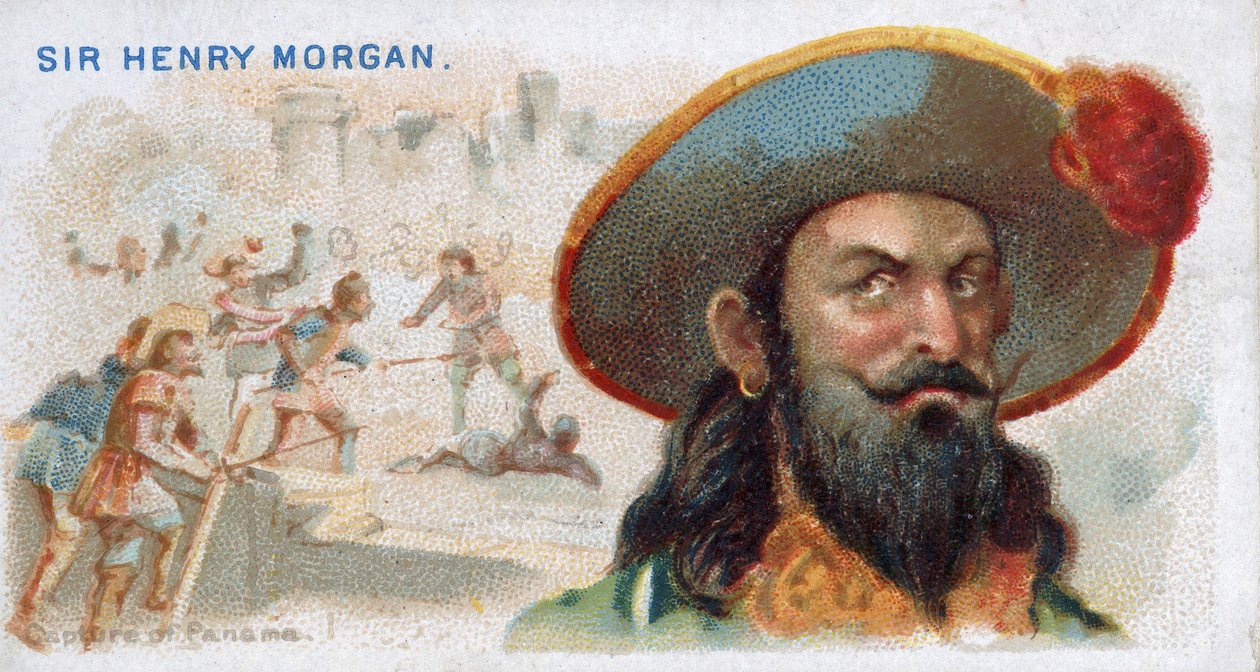 Cigarette Card Sir Henry Morgan, Capture of Panama, from the Pirates of the Spanish Main series by American School