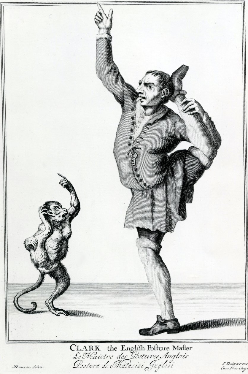 Clark the English Posture Maker, from The Cryes of the City of London Drawne after the Life, engraving after Marcellus Laroon II, published by Pierce Tempest, 1688 by American School