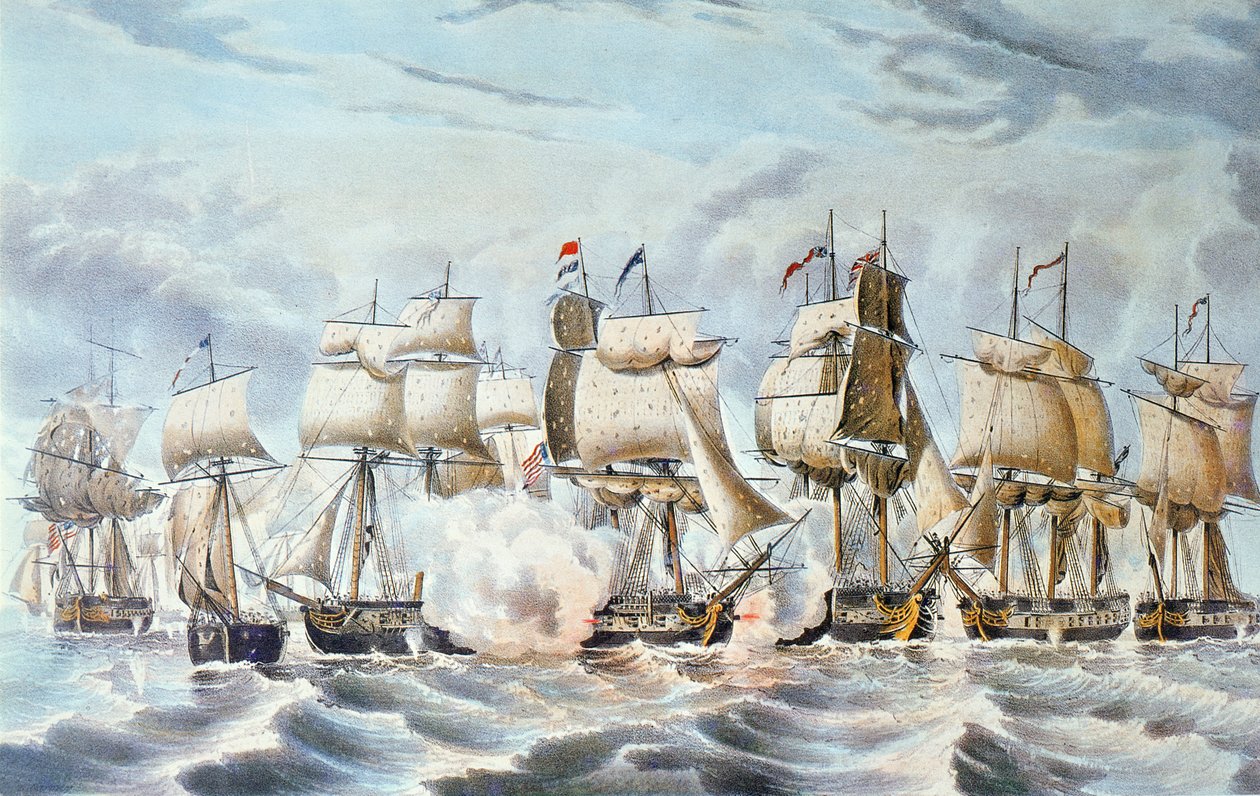 Commodore Perry's victory on Lake Erie by American School