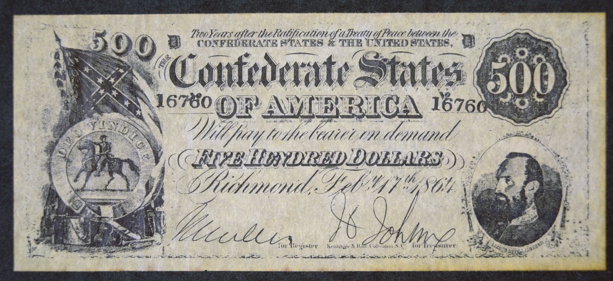 Confederate paper money by American School