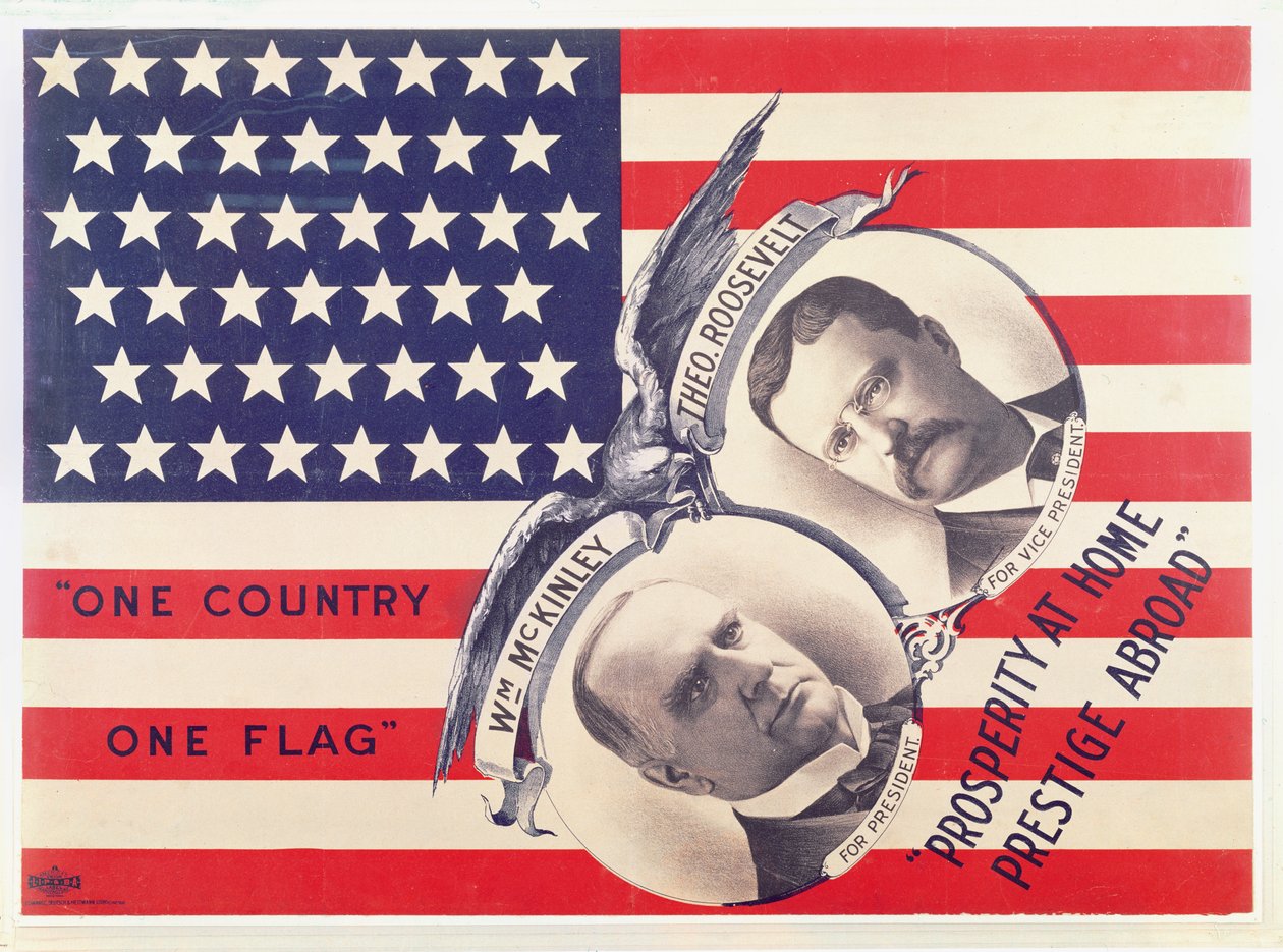 Electoral poster for the American presidential election of 1900 by American School