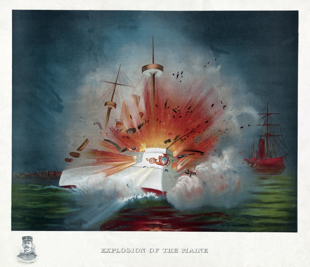 Explosion of the Maine, pub. 1898 by American School