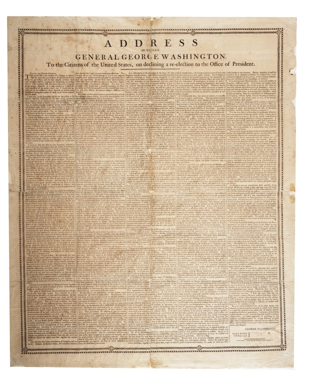 George Washington Farewell Address Notes How Washington's Farewell
